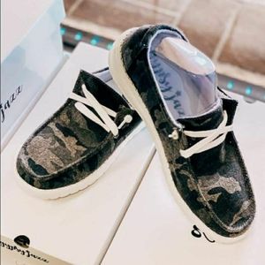 Gypsy Jazz "Heather" Grey Camo Boat Shoes